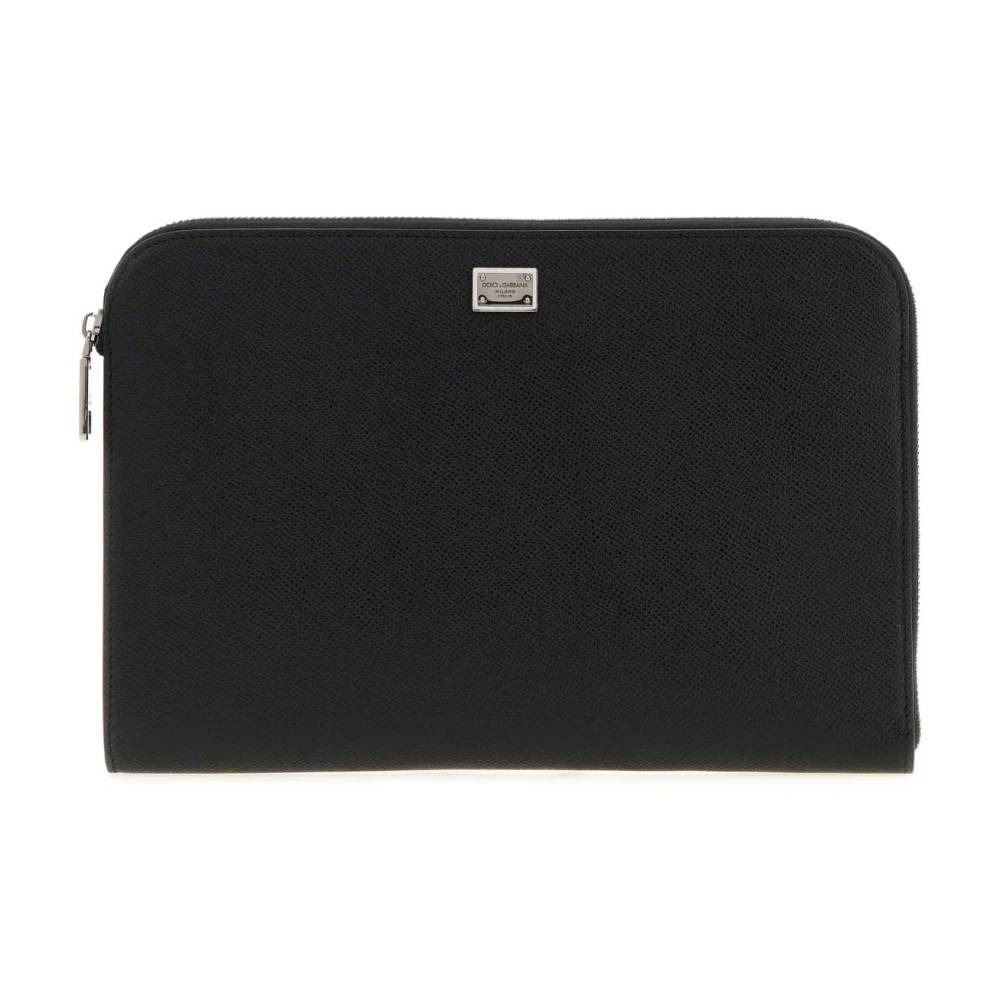 Dolce & Gabbana Alpine Calfskin Sicily Clutch Taske - Accessories - Herre - Sort - ONE SIZE - Bomuld