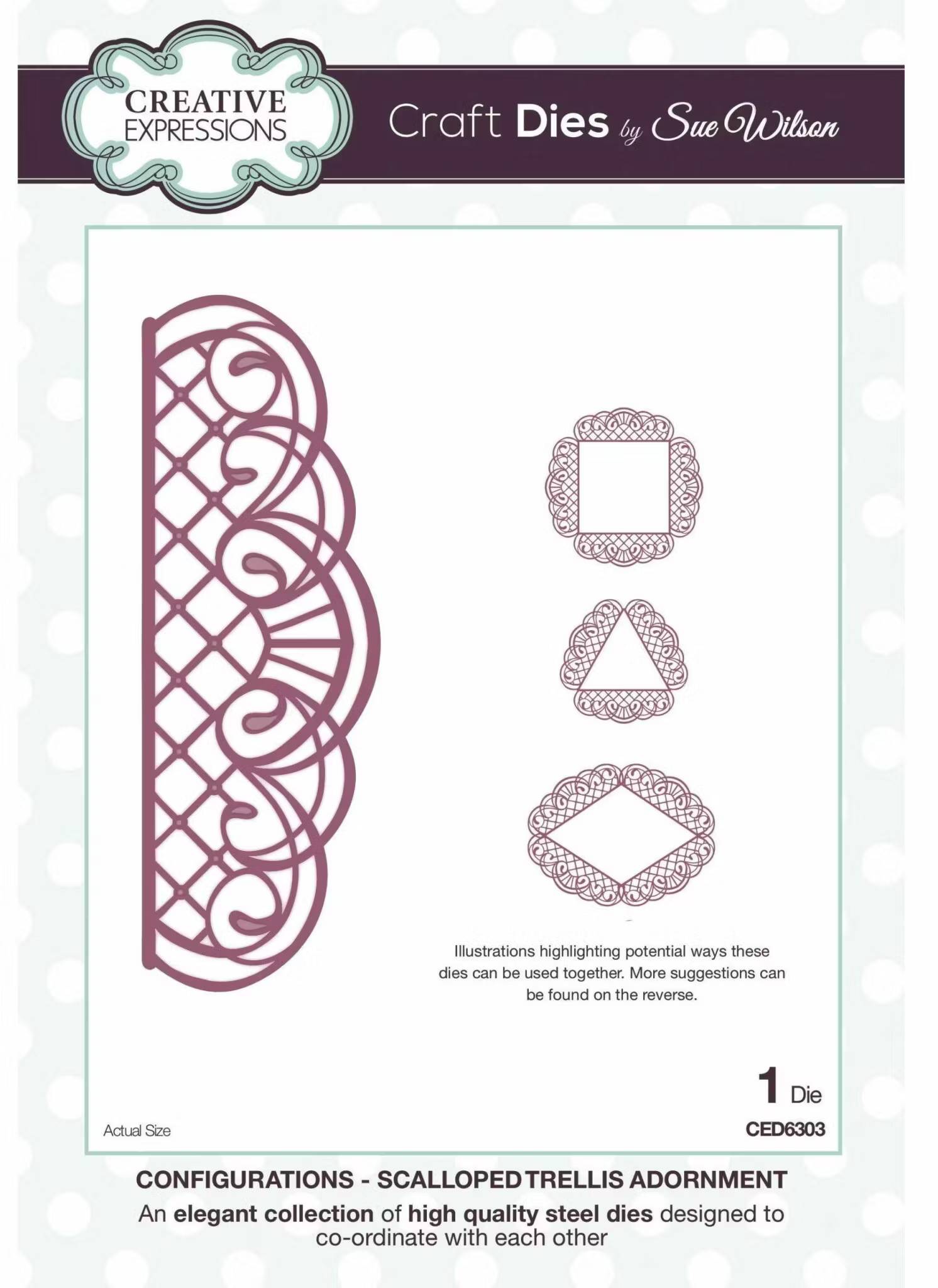 Creative Expressions Craft Dies By Sue Wilson - Configurations - Scalloped Trellis Adornment