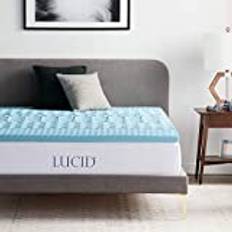 LUCID Madrassbäddmadrass med 5 zoner – 5 cm gel minnesskum, andningsaktiv, Oeko-Tex, 180 x 200 cm, blå