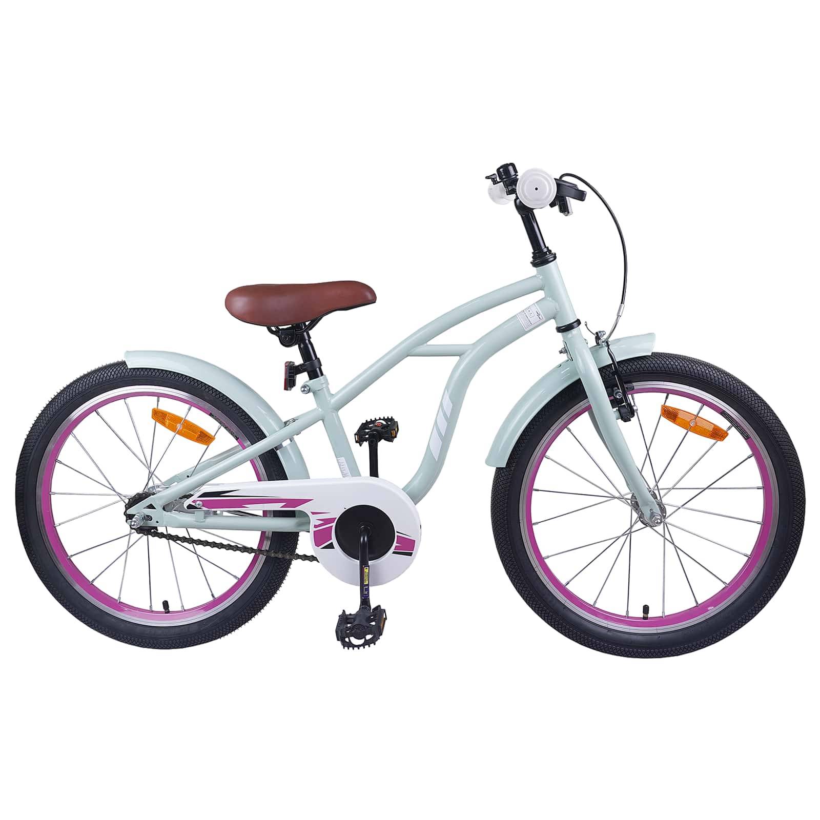 vidaXL Børnecykel 22 tommer til 7-12 år gammel Lys grøn