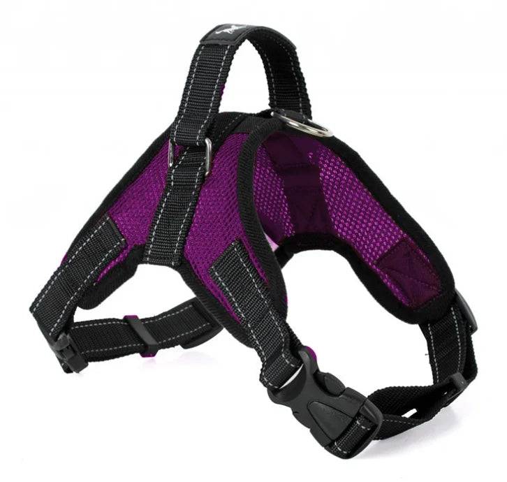 Soft Adjustable Reflective Vest Harness for Dogs - purple net fabric / XXL (XXL)