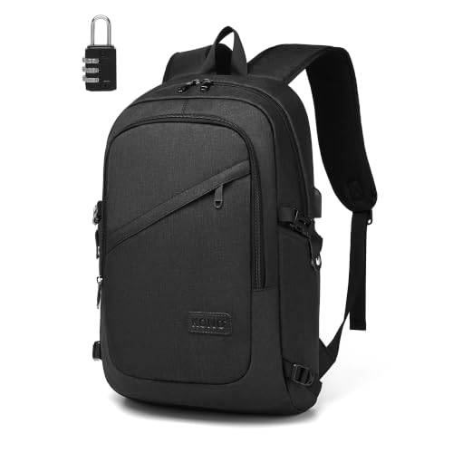 Kono Laptop Ryggsäck Stöldskydd Resa Affärer Dator Ryggsäck Arbetsväska med USB-laddningsport Lätt Laptopväska Vattentålig Skola Ryggsäck Väska för Män Kvinnor Passar 15,6 Tum (15,6"–Svart)