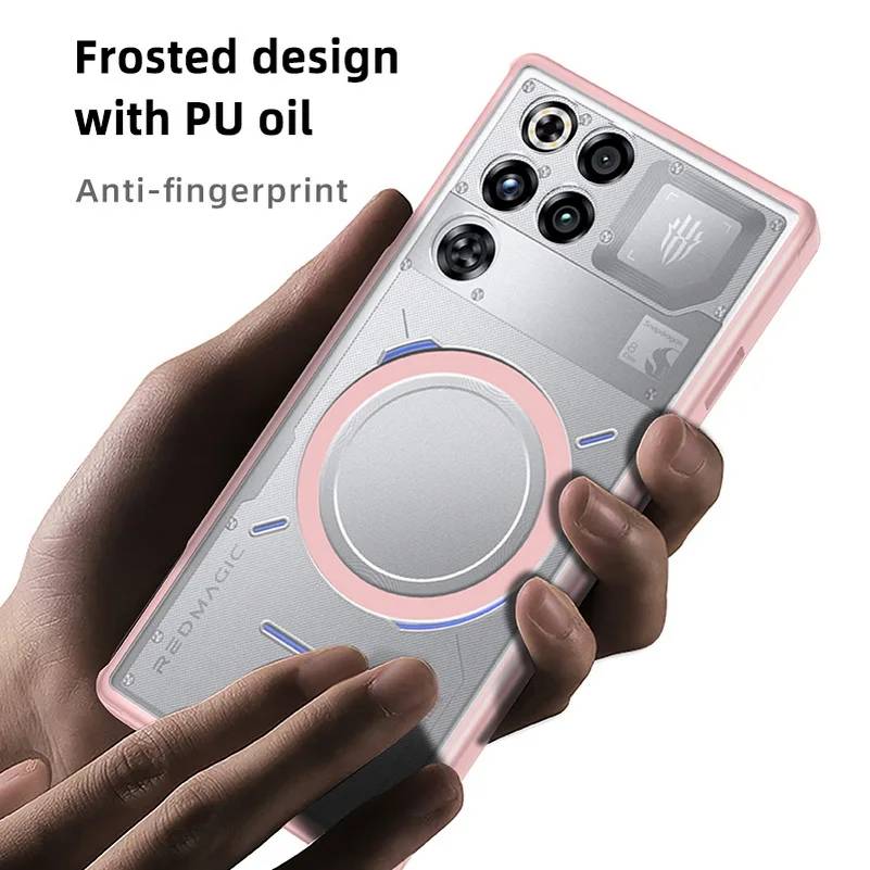 Matte Acrylic Case for ZTE Nubia Redmagic 11pro+ for Magsafe Magnetic Wireless Charging Translucent Cover for Red Magic 11Pro