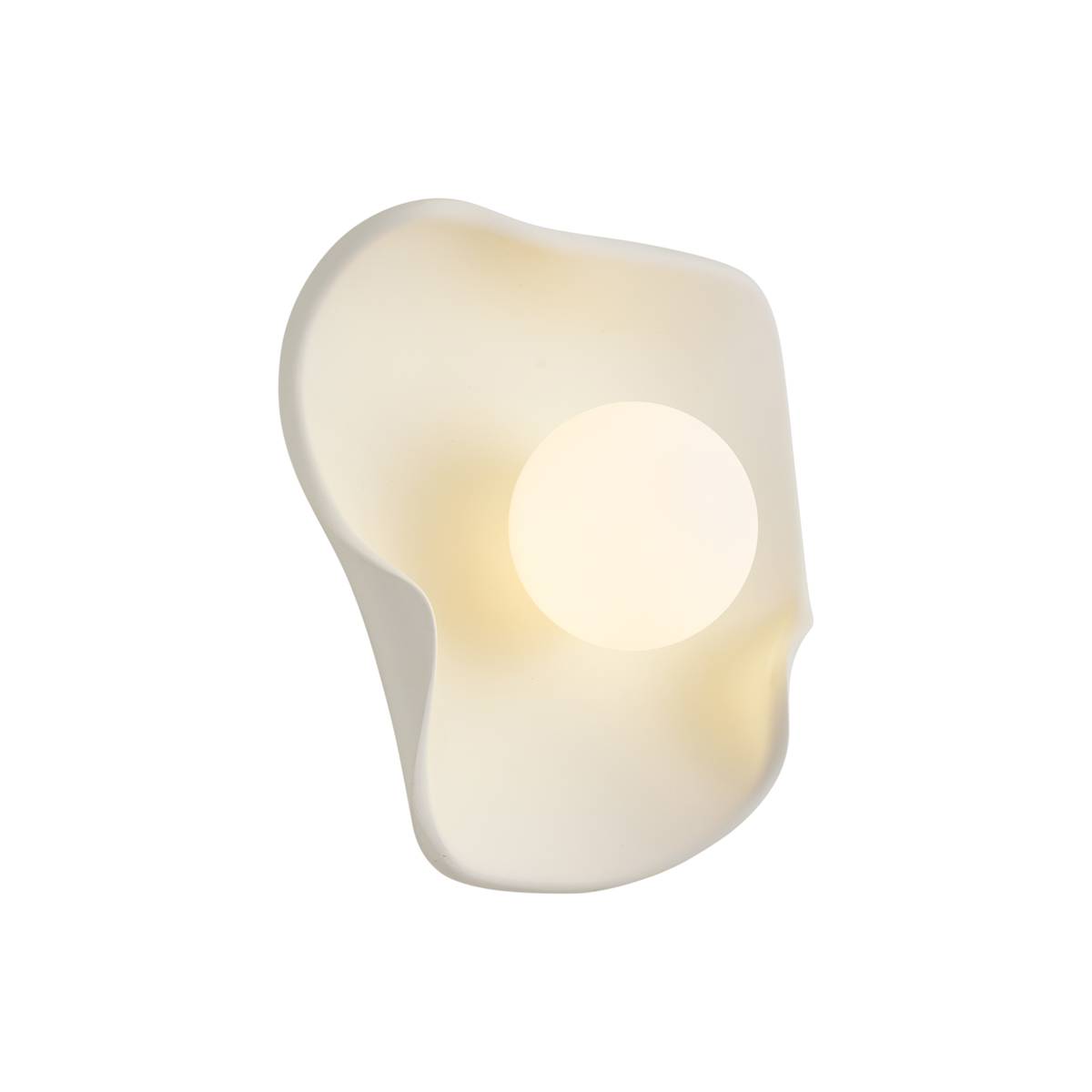 Japandi Væglampe Creme med Hvidt Glas - Parel