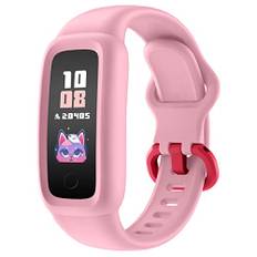 BIGGERFIVE Vigor 2 Fitness Tracker barn flicka klocka med stegräknare, pulsmätare, sömnövervakare, IP68 vattentät digital smartklocka för barn 5–12 år, rosa