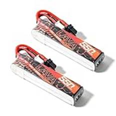 BETAFPV 2 stycken Lava 550 mAh 2S 7,6 V 75C LiHV Lipo-batteri med XT30-anslutning, uppladdningsbart FPV drönare Lipo batteri, för 2S FPV Racing Whoop drönare quadcopter som Meteor85, Pavo Pico 2S