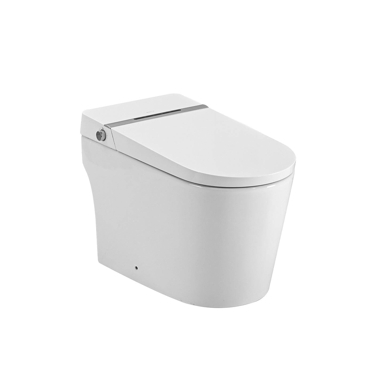 Smart Toilet Bidet Combo with Foot Sensor Open Cover/Seat, LED Display, Self-Cleaning Nozzle, Heated Seat, Night Light, Knob Control, Soft Close, Auto Flush, with Remote Control