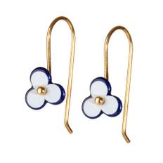 Clover ear hooks. Ultramarine. Gold. Scherning Copenhagen