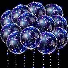 LED-ballonger, lysande ballonger, 61 cm (24 tum), födelseballonger födelsedagsballonger med belysning, ljuskedjor för födelsedag, alla hjärtans dag, fest, dekoration, 10-pack