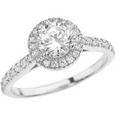 CZ Engagement Ring in 9ct White Gold - white gold