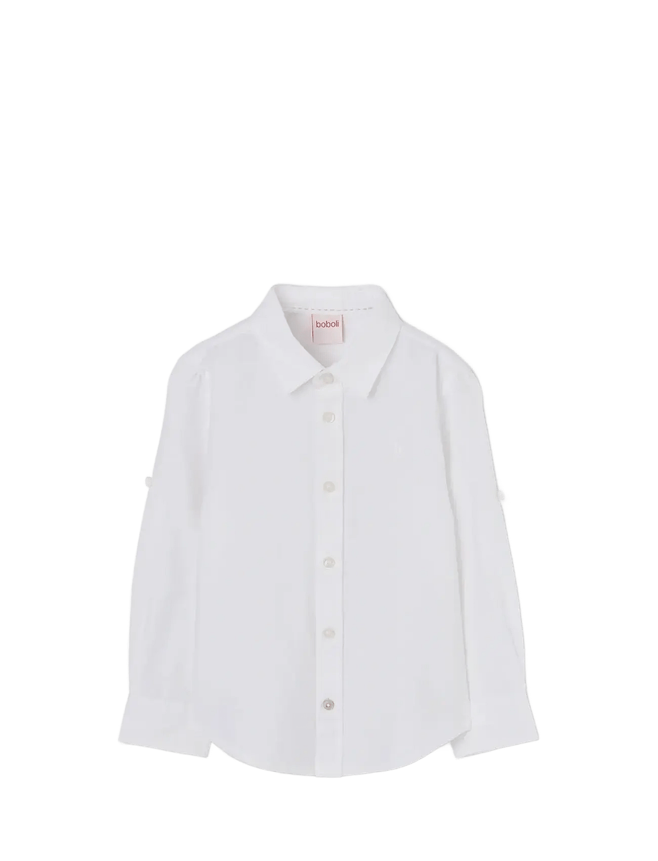BOBOLI Linen Shirt Long Sleeves For Boy -Bci | White | 162