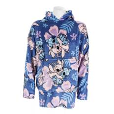 Lilo och Stitch Bärbar Filt med ärmar Poncho Filt hoodie 7-14år