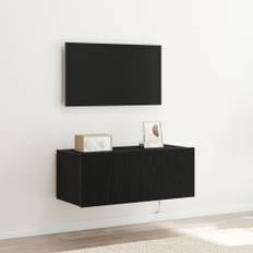 TV Vägghylla Svart ek 80 x 35 x 31 cm Konstruerat trä