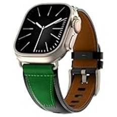 TOPsic Armband kompatibelt med Apple Watch Series 10 46 mm, klassiskt läderlapptäcke ersättningsarmband för iWatch Series 10 9 8 7 6 5 4 3 2 1 Ultra SE, armband för iWatch 49mm, 46mm, 45mm, 44mm, 42