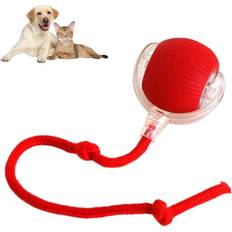 Rullende Bold, Hundekiggebold, Hundekiggebold, Interaktiv Hund Smart Bold Legetøj, Interaktiv Kat Bold Legetøj, 360° Smart Automatisk Rullende (Rød) Red