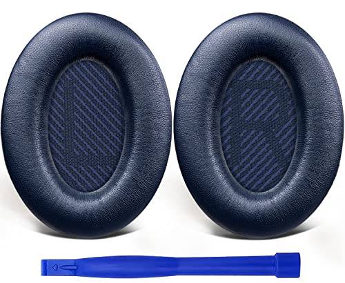 SoloWIT mjukare lammskinn Ersättnings öronkuddar för Bose QuietComfort 35 (QC35) & Quiet Comfort 35 II (QC35 ii) hörlurar, öronkudde med bullerisolerande skum-(Briljant Blå)