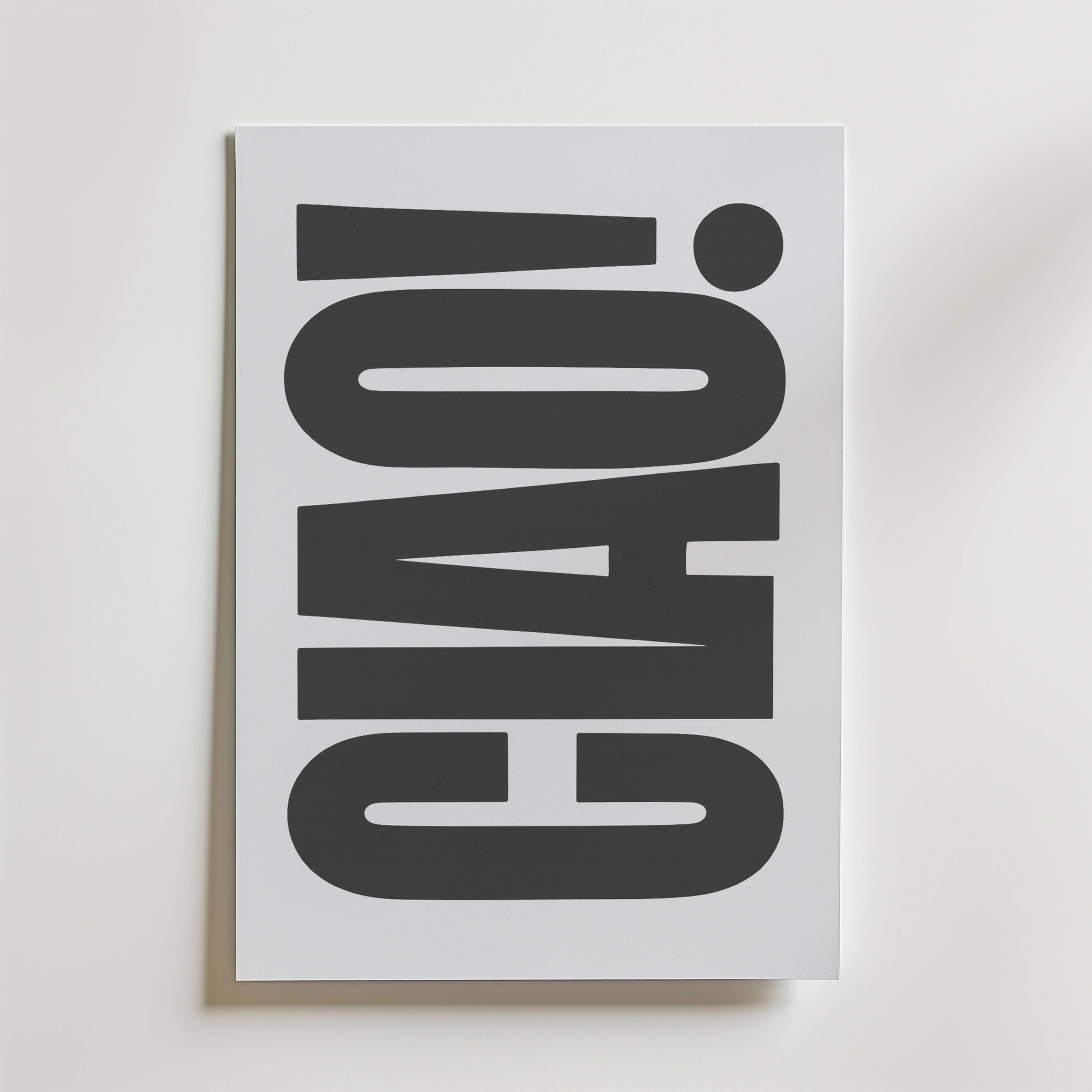 Ciao Bold Type Poster - Premium Canvas 100x140 cm Utan passepartout