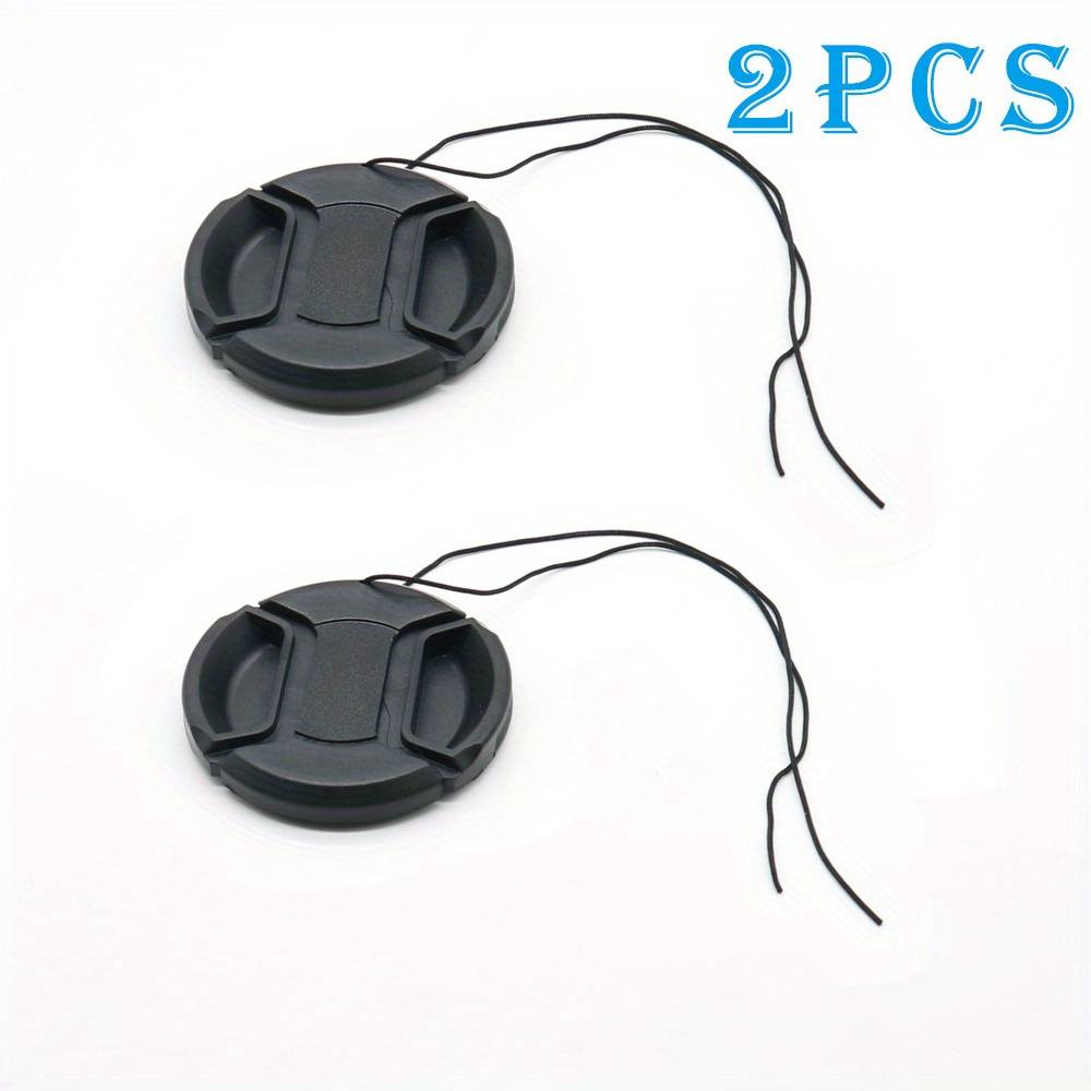 2pcs 49mm 52mm 55mm 58mm 67mm Lens Caps With Retaining Strap, Center Pinch Front Covers For , , For Cameras