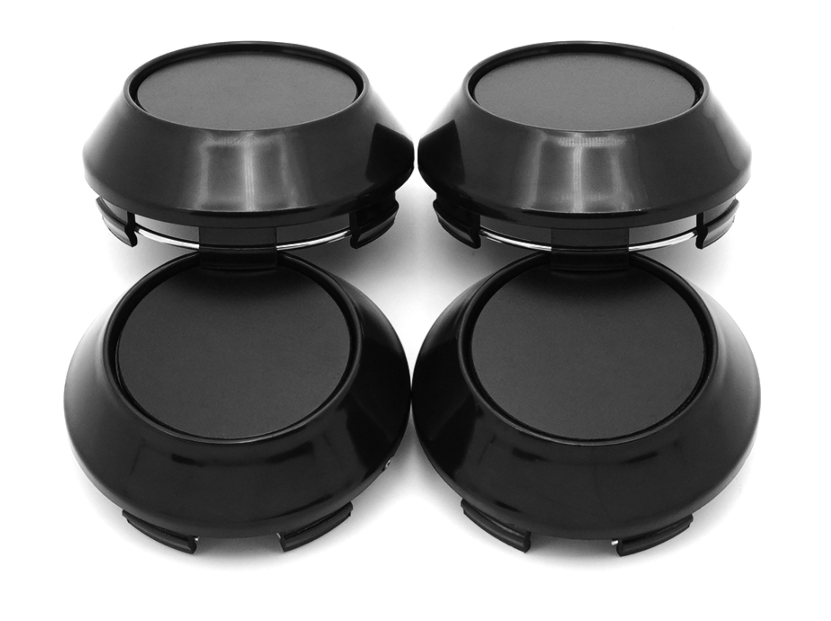 Centerkapsler til Alufælge - Sort Plast - Str. 56/60 mm - 4 stk.