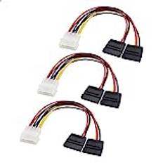 Cable Matters® 3-pack 4-polig Molex till Dual SATA Power Y-kabeladapter - 15 cm