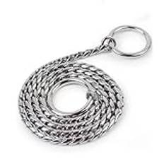 Justerbart rostfritt stål hundkoppel träningshalsband, silver, 5mm * 60cm