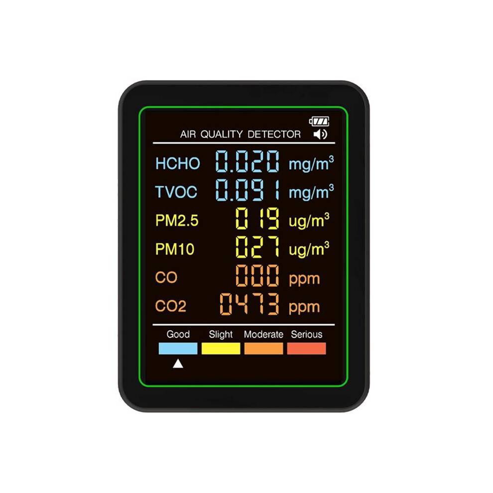 6 in 1 Air Quality Monitor Multifunctional Automatic Display Indoor Office Wall Hanging Screen Display Air Detector B