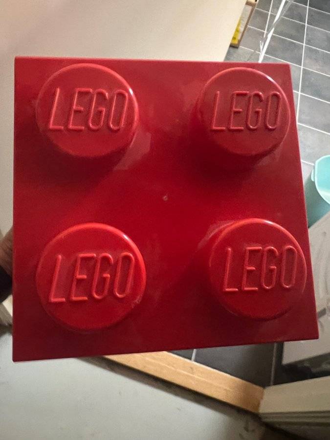 LEGO förvaringslåda, röd, 4 knoppar