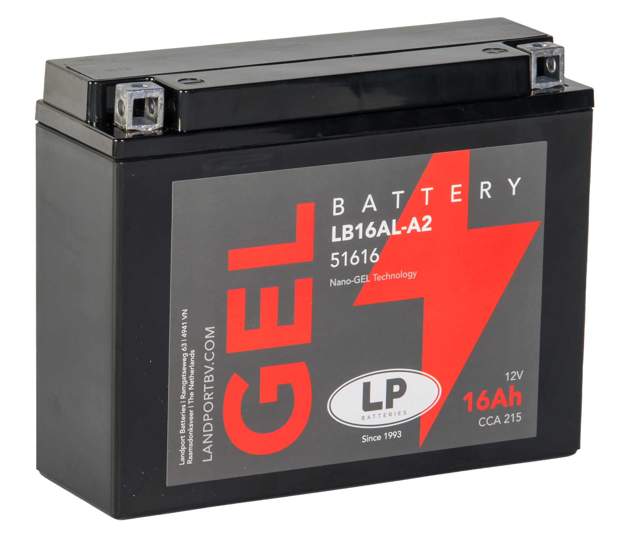 LP Batteries LPGB16AL-A2 Startbatteri 12V, 16 Ah
