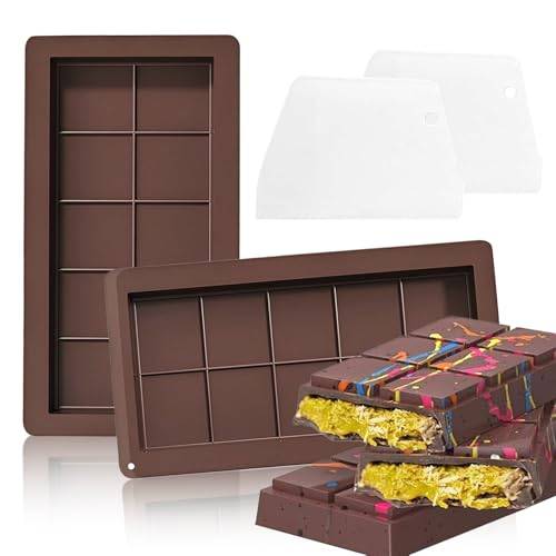 LUHOCIY 2 Stycken Silikonform för Dubai Choklad - Djup Chokladform för Pralin och Godis