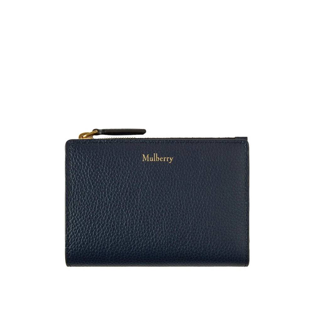 Mulberry Small Classic Grain Wallet - Accessories - Dame - Blå - ONE SIZE - Uld