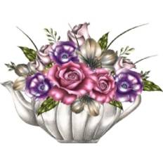 Clear Creation Karnet Swarovski kwadrat CL0329 Kwiaty w imbryku