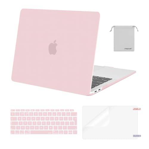 MOSISO MacBook Air 13 Tums Fodral 2020 2019 2018 A2337 M1 A2179 A1932, Plastskal & Tangentbordskydd & Skärmskydd & Förvaringsväska Kompatibel med MacBook Air 13 Tums Näthinna, Rosenkvarts