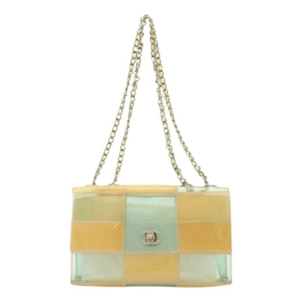 Chanel Vintage Pre-owned Chocolate Bar Skuldertaske - Vintage - Dame - Gul - ONE SIZE - Uld