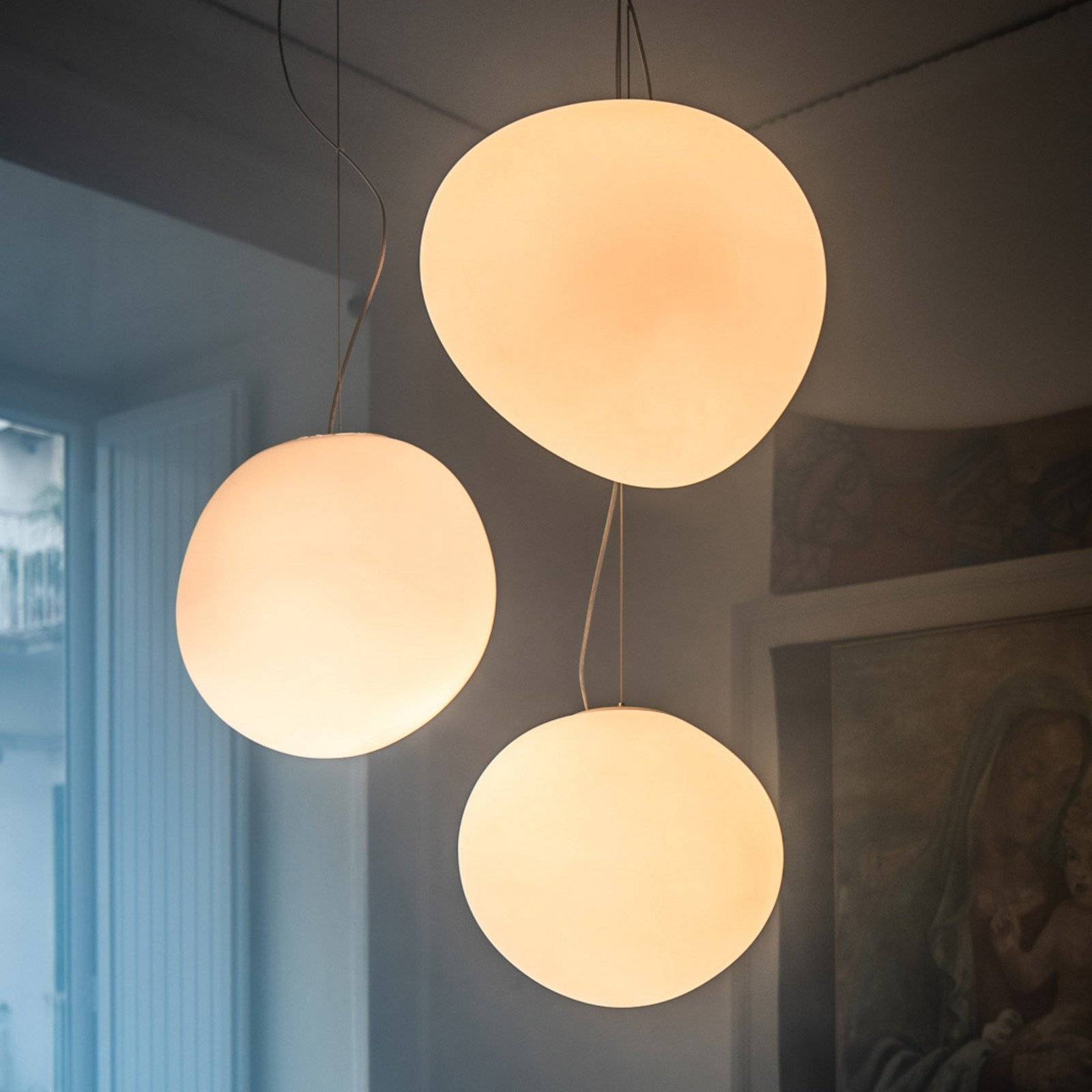 Pendel lampe Foscarini, Gregg grande, dæmpbar, Hvid, Stue, Glas