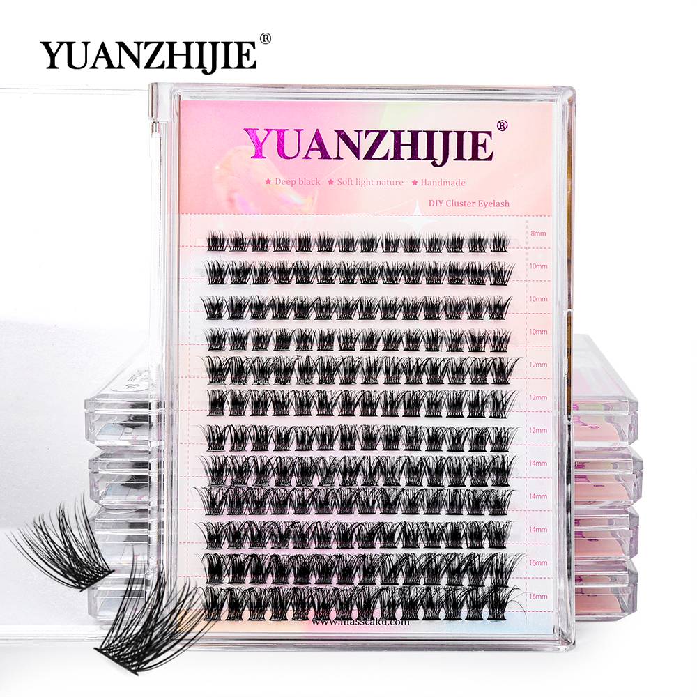 144 Large Capacity YUANZHIJIE Eyelashes DIY Single Lashes Bunches Wripped Wholesale Price Convenient to Makeup Eyelash Ribbons