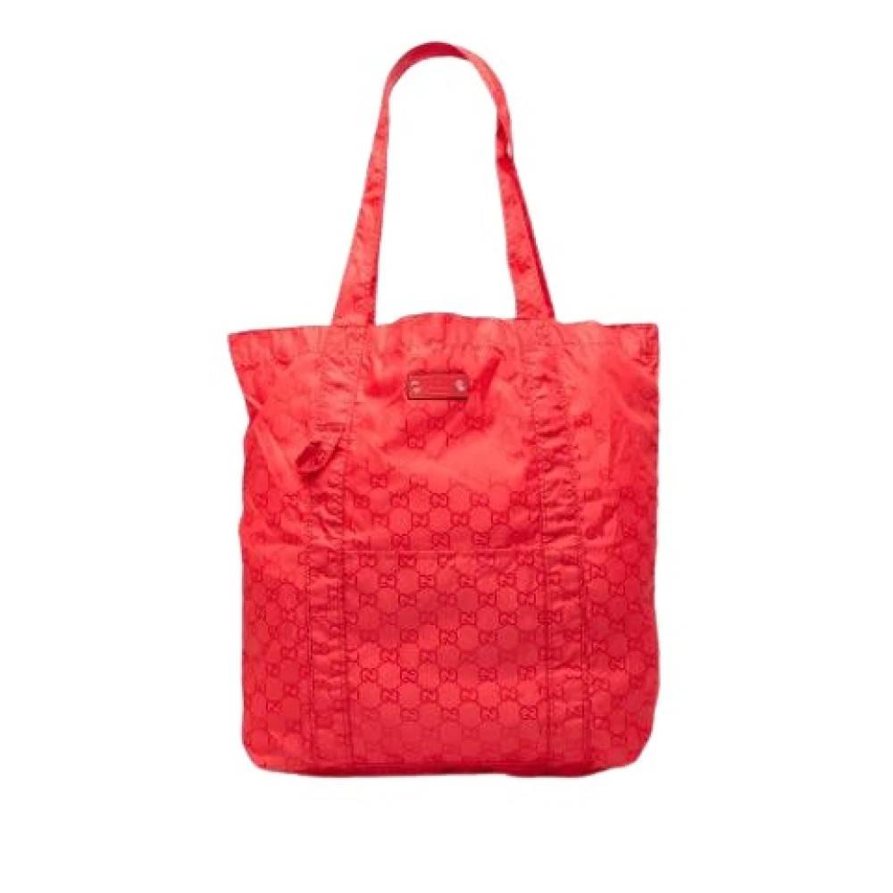 Gucci Vintage Pre-owned Tote Bag - Vintage - Dame - Rød - ONE SIZE - Nylon
