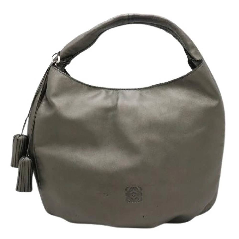 Loewe Pre-owned Pre-owned Viento 30 Nappa Læder Skuldertaske - Vintage - Dame - Grå - ONE SIZE - Uld