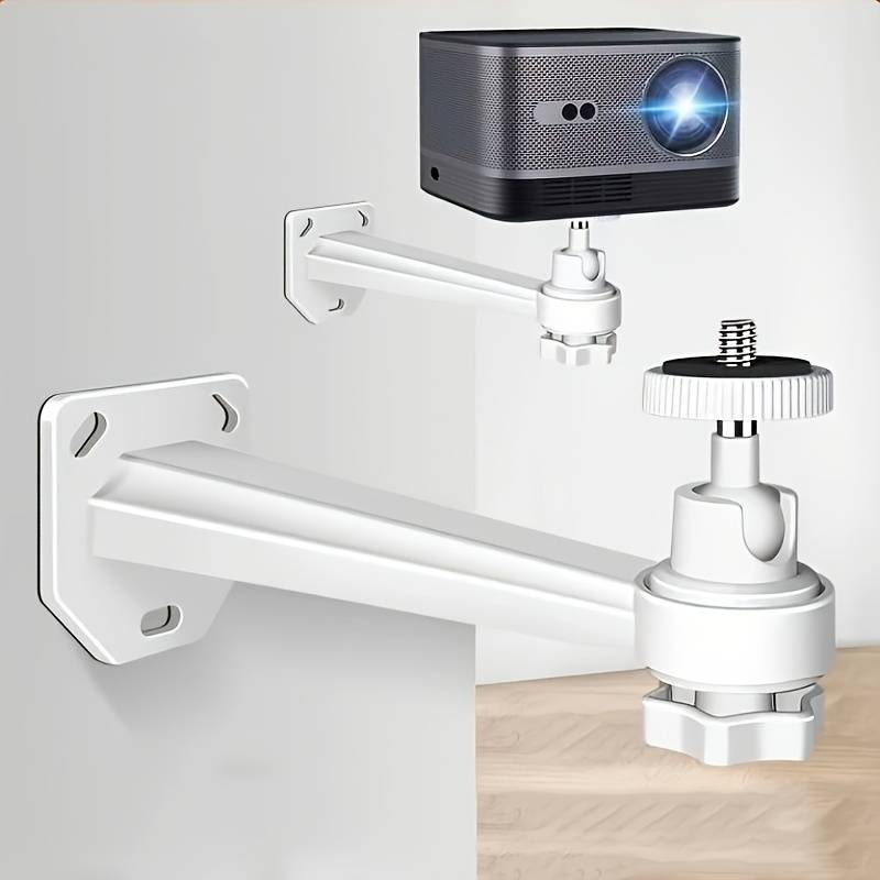 TEMU Metal Projector Mount, 17cm (6.69in) In Length, Suitable For Surveillance Cameras, Small Projectors, And Webcams. Suspended, Wall-mounted, Or Stand-mounted, And Is Sturdy And Durable