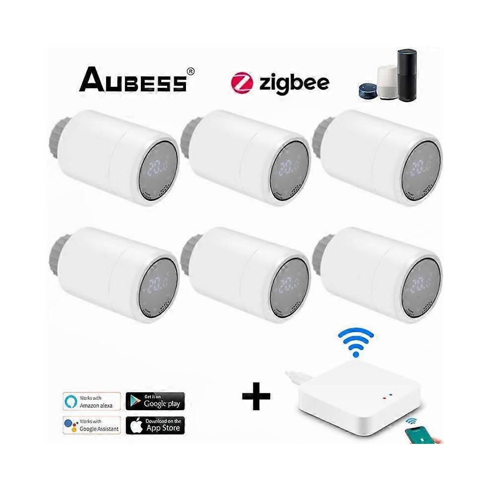 3/5/6pcs New Tuya ZigBee Smart Thermostat Radiator Valve TRV Programmable Alexa/Google