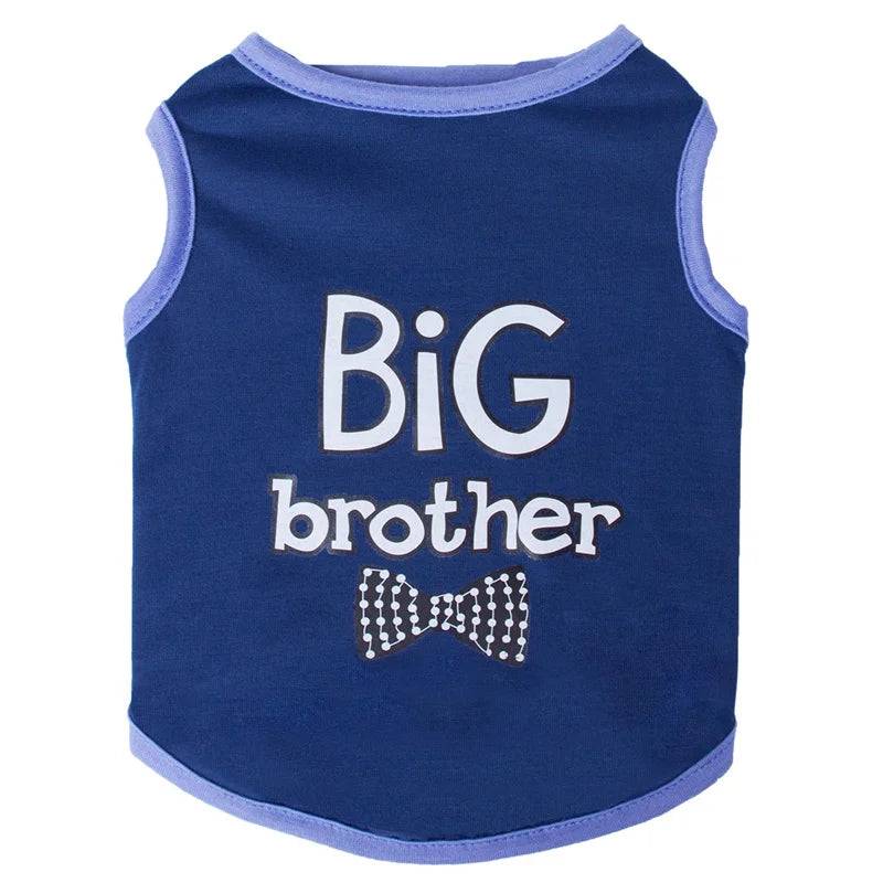 Letter Print Sleeveless Vest for Small Dogs - Navy Brother / XL-advise 5.5-8kg / SPC (XL-advise 5.5-8kg)