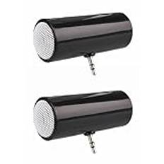LOLPALONE 2 x 3,5 mm stereo minihögtalare bärbar MP3-musikspelare högtalare förstärkare högtalare för mobiltelefon PC svart