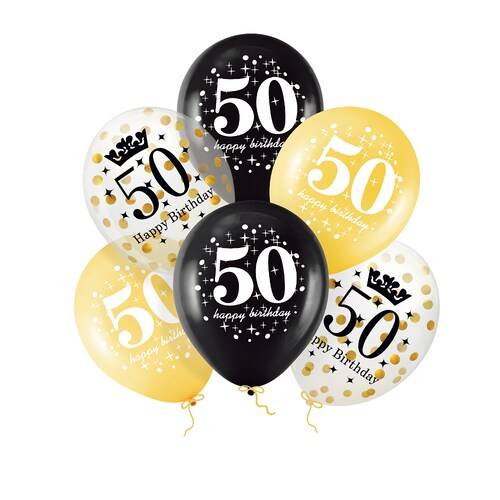 Balloner 50 år 6 stk