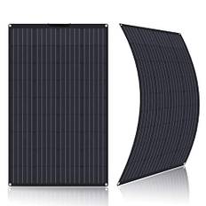 100 Watt 12V flexibel solpanel ETFE monokristallin solpanel Off-Grid batteriladdare för husvagnar, husbilar, campare, båtar, tak, ojämna ytor (svart)