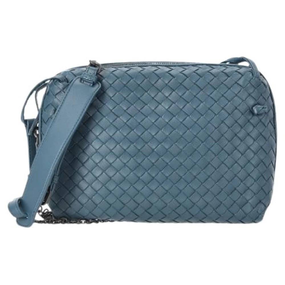 Bottega Veneta Vintage Pre-owned Intrecciato Nodini Crossbody Taske - Vintage - Dame - Blå - ONE SIZE - Uld