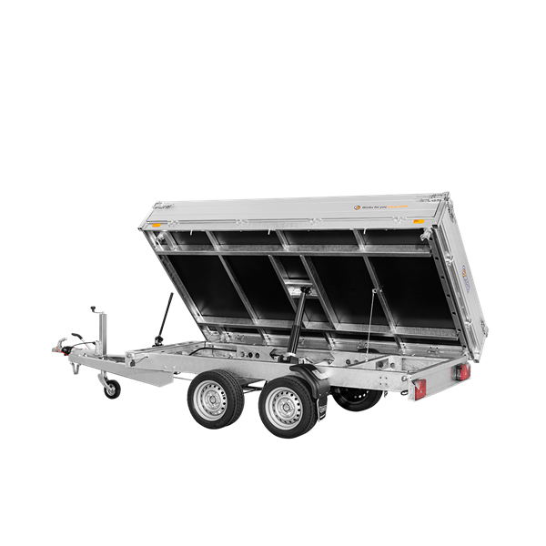 Saris 3-vejs tiptrailer special med elektrisk tip - K3 356 184 2700 2 E - 2.700 kg inkl. ramper.