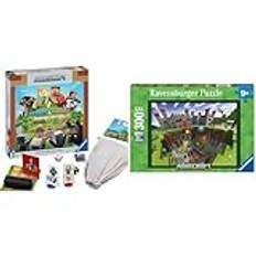 Ravensburger 20914 Minecraft Spiel Heroes of The Villag & Kinderpuzzle 13334 - Minecraft Cutaway - 300 Teile XXL Minecraft Puzzle für Kinder ab 9 Jahren, Minecraft Geschenke