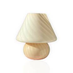 Murano mushroom – Stor vintage lyserød bordlampe