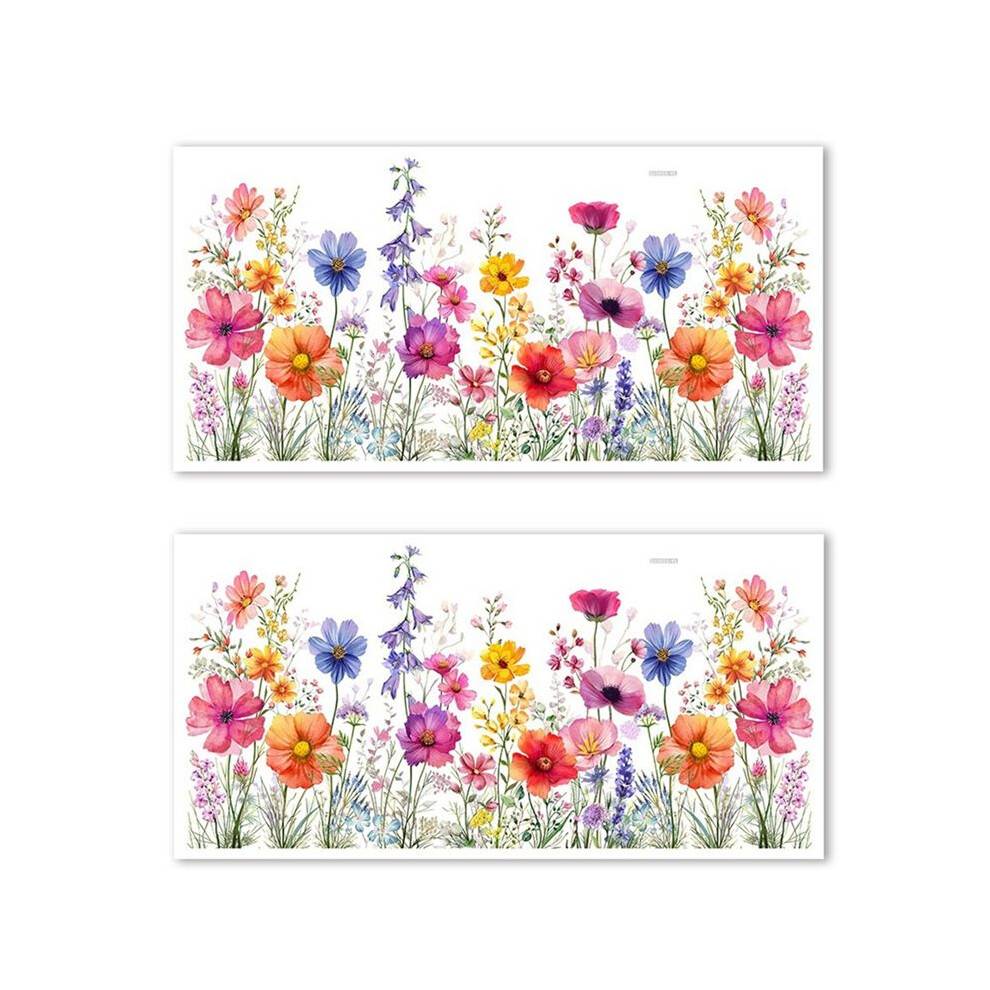 Fönsterklistermärken med Färgglada Blombuketter Vår- och Sommardekoration Fönsterdekoration Hem- och Kontorsdekoration