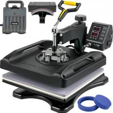 VEVOR Upgrade 5 in 1 Hitzepresse, 38 x 38 cm Transferpresse, Hitzepresse Maschine, DIY T-Shirtpresse mit Digitaler LED-Temperatur- und Zeitkontrolle für Sublimation Becher T-Shirt Platte Kappe Hut