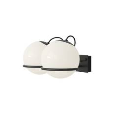 Model 238/2 Wall Lamp, opaline/black